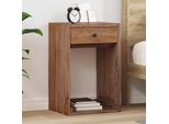 Vidaxl Comodino Marrone 63 X 30 X 79 Cm In Legno Massiccio Di Mogano
