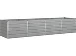 Vidaxl Fioriera Grigio Chiaro 195 X 100 X 45 Cm Acciaio Zincato