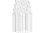 Vidaxl Gabbia Per Conigli Argento 400 X 100 X 210 Cm Acciaio Zincato