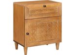 Syfax™ Armadio Da Notte Con Cassetto Marrone Chiaro 50 X 33 X 60 Cm