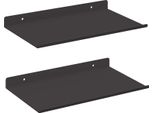 Vidaxl Scaffale A Muro Con Ripiano A Parete 2 Pezzi Nero 80 X 9 X 2,5 Cm
