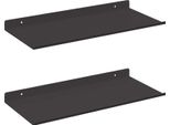 Vidaxl Scaffale A Parete Con Ripiano A Muro 2 Pezzi Nero 40 X 18 X 2,5 Cm