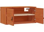 Vidaxl Armadio A Muro Marrone Cera 80 X 30 X 30 Cm In Legno Di Pino Massiccio