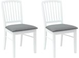 Vidaxl Sedie Da Pranzo 2 Pezzi Bianco 50 X 52,5 X 91 Cm Legno Di Gomma Massiccio