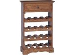 Vidaxl Portabottiglie In Legno Massiccio Di Mogano