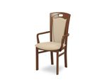Esszimmerstuhl Home Affaire "Ferdi, Armlehnstuhl, Made In Italy, Massivholz", Braun (Nuss, Beige, Nussbaum, Beige), B:55Cm H:100Cm T:57Cm, Massivholz, StüHle, Esszimmerstuhl, Bezug Feinstruktur (Wasser-Und Fleckabweisend) Oder Struktur