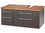 Waschbeckenunterschrank Welltime "Davos", Grau (Grau, Graphit), B:90Cm H:41Cm T:47Cm, SchräNke, Waschbeckenunterschrank, Breite 90 Cm