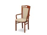 Esszimmerstuhl Home Affaire "Ferdi, Armlehnstuhl, Made In Italy, Massivholz", Braun (Kirsch, Beige, Kirschbaum, Beige), B:55Cm H:100Cm T:57Cm, Massivholz, StüHle, Esszimmerstuhl, Bezug Feinstruktur (Wasser-Und Fleckabweisend) Oder Struktur