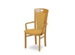 Esszimmerstuhl Home Affaire "Ferdi, Armlehnstuhl, Made In Italy, Massivholz", Beige (Buche, Gelb, Buche Natur, Gelb), B:55Cm H:100Cm T:57Cm, Massivholz, StüHle, Esszimmerstuhl, Bezug Feinstruktur (Wasser-Und Fleckabweisend) Oder Struktur
