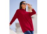 Strickpullover Heine "Pullover", Damen, Gr. 48, Rot, 100% Baumwolle, Unifarben, Pullover Strickpullover