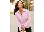 Langarmshirt Classic Basics "Shirt", Damen, Gr. 44, Rosa (Rosé), 100% Baumwolle, Unifarben, V-Ausschnitt, Shirts Langarmshirt