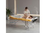 Mucola Lettino Da Massaggio A 3 Zone Panca Da Massaggio Pieghevole Tavolo Cosmetico Lettino Da Massaggio Tavolo Terapeutico Mobile Struttura In Alluminio - Bianco / Arancio