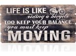 Melko Insegna In Legno 100X50 Cm Decorazione Da Parete Quadro Con Frase Arte Shabby Vintage - Moving