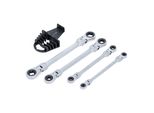 Bgs Doppel-Ratschen-RingschlüSsel-Satz Abwinkelbar Mit E-Profil RingköPfen Sw E6 - E24 4-Tlg. ; Bgs Technic (71028)