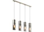 Globo Lighting|Lampada A Sospensione In Metallo Nichel Opaco, 4X E27