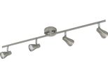 Eglo Faretto Led Tiberio 1, Plafoniera A 4 Luci, Faretto Da Soffitto In Acciaio E Plastica, Lampada Da Corridoio In Nichel Opaco, Bianco Caldo