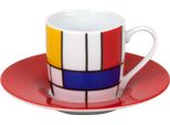 KöNitz Hommage Large Fragments Espresso, Espressotasse, Tasse, Untertasse, Kaffeetasse, Porzellan, Bunt, 85 Ml, 11 5 053 1908