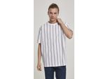 Urban Classics - T-Shirt Oversize A Righe Aop Bianco/Navy - S