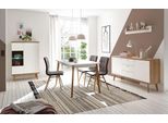 Set Da Pranzo Merle 250Cm Rovere Riviera / Bianco Opaco Tavolo Da Pranzo Vetrina