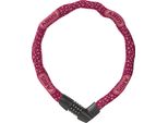 Lucchetto A Catena Abus Tresor 1385/75 Cherry Heart - Lucchetto A Combinazione In Acciaio Temprato - Catena Quadrata Spessa 6 Mm - Livello Di Sicurezza Abus 6 - 75 Cm - Rosso