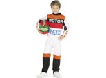 Sport Pilot Pilota Da Corsa Bambini Costume Motorsport Casco Carnevale, Taglia: 110/116 Colore: Bianco