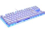 Tastiera Meccanica Motospeed K87S, 87 Tasti | Usb Plug And Play | 9 Effetti Di Luce Led | Retroilluminazione Rgb Personalizzabile | Design Ergonomico, Interruttori Bianchi E Blu
