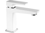 Rubinetto Per Lavabo, Miscelatore Per Lavabo, Miscelatore Per Lavabo, Altezza 15 Cm, Bianco, Parma, Miscelatore Per Lavabo