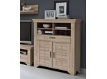 Credenza Cassettiera 114Cm Rovere Bianco 2 Ante