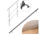 Hengda Scala Ringhiera Corrimano In Acciaio Inox 150 Cm Con 2 Bretelle Trasversali, Per Balcone Ringhiera Interna, Balcone, Casa Ingresso Ringhiere E Corrimano