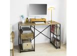 Sobuy FWT61-N Scrivania Con 4 Ripiani E Un Cassetto Scrivania Per Computer Scrivania Per Ufficio Design Industriale Wd Ca. 118X75X48Cm