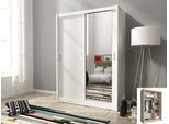 Armadio Ad Ante Scorrevoli Armadio Camera Da Letto 130 Cm Bianco - 1 Specchio