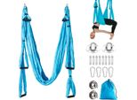 Topchances Aerial Yoga Hammock Set Air Silk Yoga Kit Anti-Gravity Swing/Sling/Inversion Tool Fitness Yoga Props (Blu)