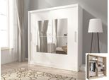 Armadio Ad Ante Scorrevoli Armadio Camera Da Letto A Specchio Bianco 180Cm