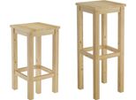 Sgabello Da Bar In Legno Di Pino Massiccio Selezionabile In 60Cm O 80Cm V-90.71-44-45
