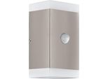 Eglo 75546 Carpinera Led Applique Da Esterno 2X4,6W Sensore In Acciaio Inox Bianco Caldo IP44