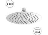 Vingo 8 Pollici Doccia A Pioggia Rotonda, 304 In Acciaio Inox Soffione Doccia A Pioggia, Doccia A Pioggia Con Ugelli Anticalcare, Effetto Specchio Lucido