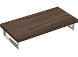 Doporro Mensola Sospesa Porta Lavabo 45X100 Cm In Legno Marrone, Consolle Da Parete Per Lavabo Da Appoggio, Mobile Da Bagno Con Staffe Platte01