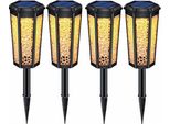 4 Pezzi Luci Solari Da Giardino, Lampade Solari Per Giardino All'aperto, Led Luci Solari Da Giardino Decorazione Luce Solare Lanterna Impermeabile IP65 Per Terrazza All'aperto Sentiero Prato