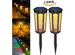 2 Pezzi Luci Solari Da Giardino, Lampade Solari Per Giardino All'aperto, Led Luci Solari Da Giardino Decorazione Luce Solare Lanterna Impermeabile IP65 Per Terrazza All'aperto Sentiero Prato