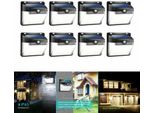 8 Pezzi Luce Solare 60LED, Lampada Solare Con Rilevatore Di Movimento, Luce Solare Per Esterni, Luce Da Parete Di Sicurezza A Energia Solare Impermeabile