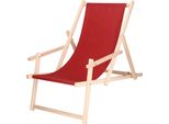 Sedia A Sdraio Pieghevole Da Spiaggia Sedia Da Campeggio Sedia Da Giardino In Legno - Rosso Scuro