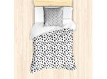 Abakuhaus Set Copripiumino Grunge Per Letti Singoli, Colori Circolari Smear Dots, Antiacaro, Adatto A Chi Soffre Di Allergie, Con Federa, 135 Cm X 200 Cm - 80 X 80 Cm, Grigio Antracite Bianco