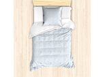 Abakuhaus Set Copripiumino Blu E Bianco Per Letti Singoli, Doodle Crystals, Antiacaro, Adatto A Chi Soffre Di Allergie, Con Federa, 135 Cm X 200 Cm - 80 X 80 Cm, Blu E Bianco