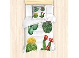 Abakuhaus Set Copripiumino Per Letto Singolo, Acquerello Tropicale, Antiacaro, Adatto A Chi Soffre Di Allergie, Con Federa, 135 Cm X 200 Cm - 80 X 80 Cm, Multicolore