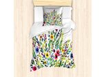 Set Copripiumino Botanico Abakuhaus Per Letti Singoli, Tema Natura In Fiore, Antiacaro, Adatto A Chi Soffre Di Allergie, Con Federa, 135 Cm X 200 Cm - 80 X 80 Cm, Multicolore