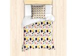 Abakuhaus Set Copripiumino Geometrico Per Letti Singoli, Stile Memphis Colorato, Antiacaro, Adatto A Chi Soffre Di Allergie, Con Federa, 135 Cm X 200 Cm - 80 X 80 Cm, Multicolore