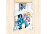 Abakuhaus Set Copripiumino Contemporaneo Per Letti Singoli, Shopping Woman Art, Antiacaro, Adatto A Chi Soffre Di Allergie, Con Federa, 135 Cm X 200 Cm - 80 X 80 Cm, Multicolore
