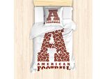 Abakuhaus Lettera A Set Copripiumino Per Letti Singoli, American Football, Antiacaro, Adatto A Chi Soffre Di Allergie, Con Federa, 135 Cm X 200 Cm - 80 X 80 Cm, Bianco E Marrone