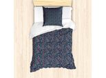 Abakuhaus Set Copripiumino Per Letto Singolo, Stelle Astratte Su Sfondo Blu, Antiacaro E Anallergico, Con Federa, 135 Cm X 200 Cm - 80 X 80 Cm, Burnt Sienna Marigold
