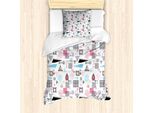 Abakuhaus Set Copripiumino Astratto Per Letti Singoli, Memphis Cubes Arrows, Antiacaro, Adatto A Chi Soffre Di Allergie, Con Federa, 135 Cm X 200 Cm - 80 X 80 Cm, Multicolore